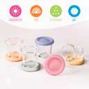Elk and Friends 4oz Borosilicate Glass Baby Food Storage Jars with Silicone Lid | Strong Glass | Set of 12 | Microwave, Oven & Dishwasher Safe | Infant and Babies