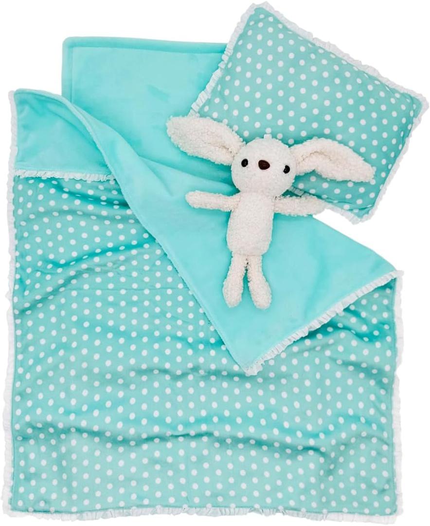 Baby Doll Accessories Bedding Set, Green | Soft