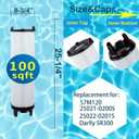 S7M120 System 3 Inner Pool Filter Compatible with 25021-0200S & 25022-0201S, Replacement for Sta-Rite System 3, SR300 Pool Filter Cartridge, 100 Sq.Ft. Filtration Area
