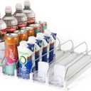 White Spring-Loaded Drink Dispenser for Fridge  Automatic Beverage Pusher Organizer for Cans & Bottles  Self-Facing Refrigerator Can Dispenser, Soda Organizer for Kitchen