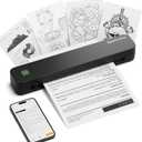 C80 Portable Printers Wireless for Travel, Inkless Thermal Bluetooth Mobile Printer, Compatible with iPhone & Laptop, Supports 8.5" x 11" US Letter A4, for Home Office, Car, Tattoo Stencil