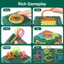 Creative 3D Sensory Cube Toys for Children with Autism,Silicone Fingertip Cube Toys for Anxiety Relief, Focus, ADHD & Autism,Suitable for Children and Adults,with 20 Silicone Strings (Green)