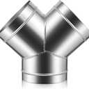 MorningRo 8 Inch Dust Collection Fitting Galvanized Steel Y Shape Duct Splitter Metal 3 Way Fitting Adapter Vent Connector for Exhaust Fan House Dryer Vent Ducting Adapter Duct Hose Dryer Connector