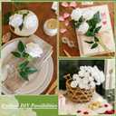 HyeFlora 50 PCS White Roses Artificial Flowers, Fake Roses with Stems Realistic Silk Roses for DIY Wedding Bouquets Tables Centerpieces Arrangements Party Baby Shower Birthday Home Decor Gift for Her