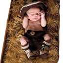Newborn Baby Photography Props Boy Girl Photo Shoot Outfits Crochet Knitted Clothes Cowboy Hat Pants Photography Shoot