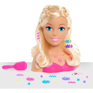 Barbie Fashionistas 8-Inch Styling Head, Blonde, 20 Pieces Include Hair Styling Accessories, Kids Toys for Ages 3 Up by Just Play