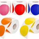 ZAVOOS 2500 Pieces 2 Inch Colored Dot Stickers, Adhesive Round Color Coding Label, 5 Assorted Colors Solid Circle Dots for Office, Home, Inventory, File Classification