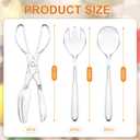 18 Pcs Plastic Serving Utensils 9" Clear Disposable Utensils Set Includes Spoons, Serving Forks, Tongs for Birthday, Wedding Parties, Buffet Cutlery Food (Clear)