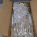 Interchangeable Bow & Star Top Gold Easel Stand for Sign, 62"47" Height Adjustable Heavy Duty Wedding Easel Stand with 3 Display Modes  Perfect for Welcome Signs, Christmas Decor, Parties & Events