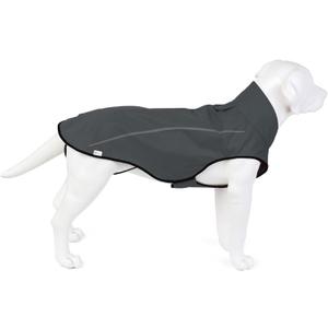 Mile High Life Dog Raincoat, Adjustable Waterproof Reflective Rain Jacket for Small Medium Large Dogs, Lightweight Breathable Pet Rain Coat with Leash Hole(Dark Gray,S Chest 22-25")