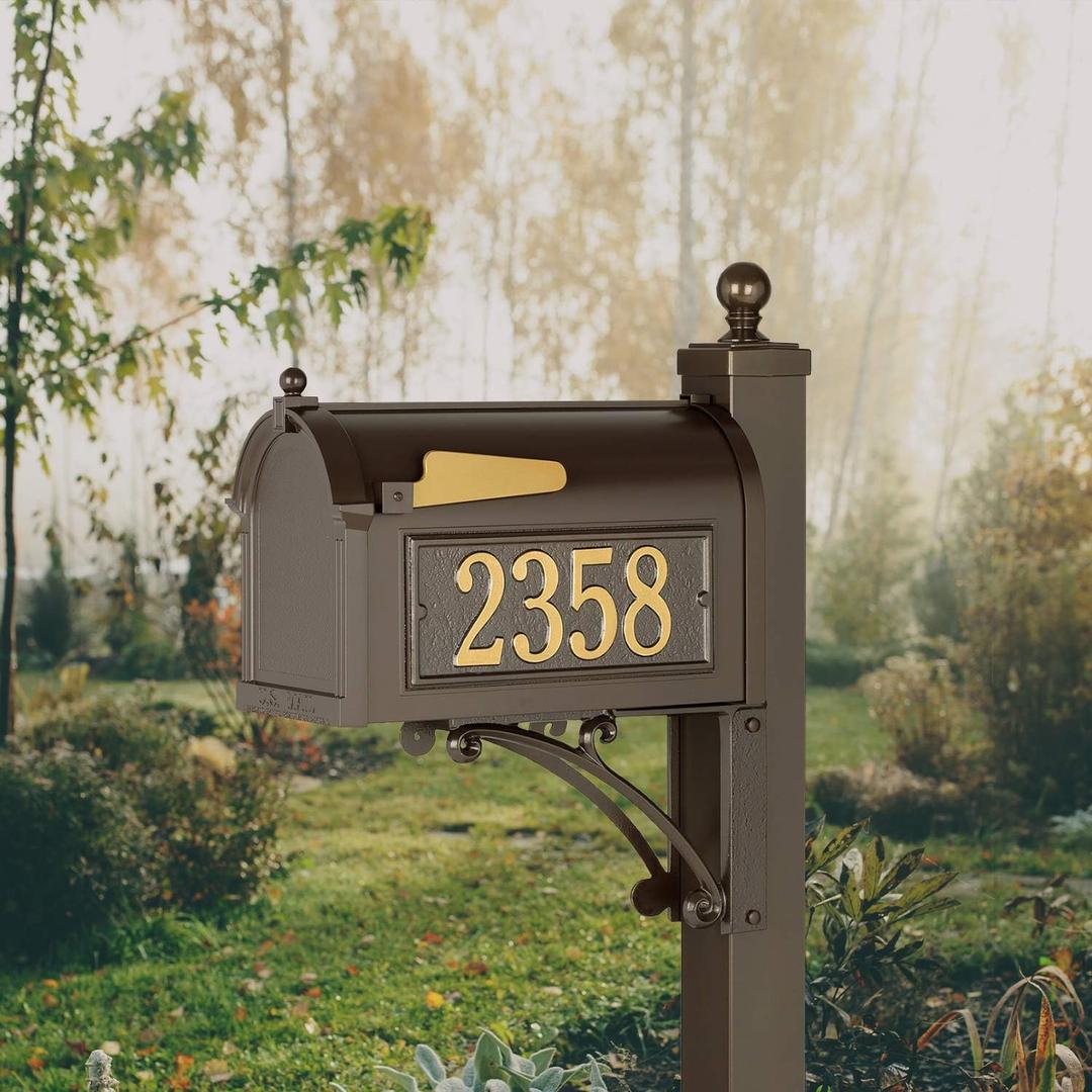 Whitehall Deluxe Streetside Mailbox Package,Bronze,Extra Large,70727, 14"D x 9.62"W x 13"H