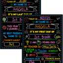 Melisheer First & Last Day of School Chalkboard, Personalized Paper Back to School Supplies, 14 X 11 in Erasable Double Sized First Day of School Board for Kids Son Daughter