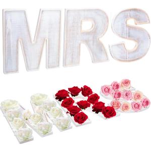 3pcs The Letters MRS Wooden Charcuterie Board, 12 Inch Larger Bridal Shower Food Trays, Fillable The Letters Shaped Serving Platter for Food Snack Dessert, Perfect for Wedding Party