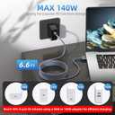 140W USB C to Magnetic 3 Safe Charging Cable(2 M/6.6 ft)for M5/M4/M3/M2/M1 MacBook Pro Air Charger Cord for MacBook Pro (16"/14"2026/2025/2024/2023/2021), Air (15"/13"2026/2025/2024/2023/2022)Blue