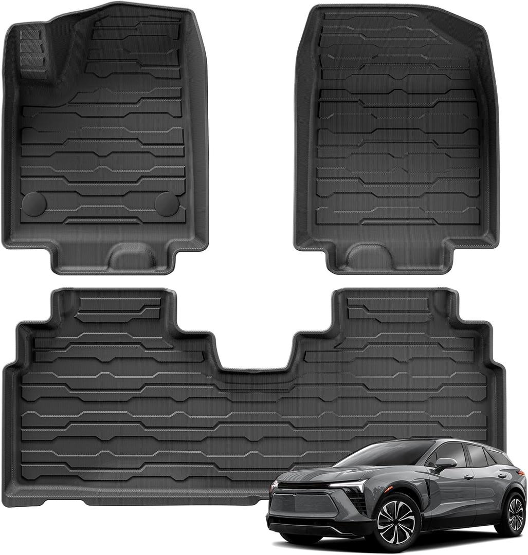 SMABEE Floor Mats Fit for 2024 2025 2026 Honda Prologue & Chevy Blazer EV & 2023-2026 Cadillac Lyriq All Weather Floor Liners for Blazer EV Accessories TPE Car Mats 1st& 2nd Row