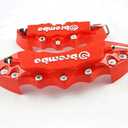Brake Caliper Covers, 2Pcs Aluminum Alloy Red Disc Brake Caliper Cover Car Universal Disc Brake Caliper Fake Covers Left amp Right Accessories Refit(M)