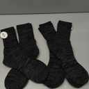 Anlisim Merino Wool Warm Boot Hiking Socks Thermal Extra Thick Winter Cozy Crew Comfy Cushioning Work Women Men Socks 4 Pairs (Large, Black Series)