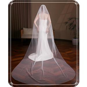 Cathedral Wedding Veils for Brides Veils for Women Wedding Soft Tulle Long Veils with Metal Comb, 118" L x 63" W