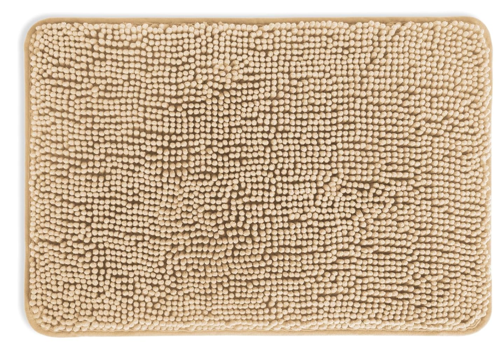 Ivory Cream Bathroom Rugs  Absorbent and Washable Bath Mat, Non-Slip, Thick Soft Chenille Bath Rugs for Bathroom Floor, Shower, Sink - 17" x 24"