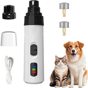 Silent Groom Pro Nail Grinder, Silent Groom Pro Pet Nail Clipper,Rechargeable Dog Nail Grinder, Safe Effective Portable Pet Nail Trimmer for Home use (White)