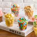 Qeirudu 50 Pack 9 Oz Clear Plastic Dessert Cups with Dome Lids No Hole, Small Parfait Cups Mini Round Party Serving Cups for Ice Creams, Cakes, Fruits, Snacks