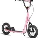 JOYSTAR Kick Scooter for Ages 5-9 Years Old Boys Girls, 12 Inch Big Wheels Scooters for Kids, Teens and Adults, Rear Brake and Adjustable Handlebar, Kids Scooter