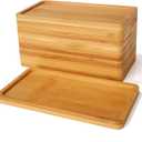 8PCS Mini Bamboo Display Trays  7"x3.4" Small Decorative Bamboo Trays for Vanity, Plants, Candles, Keys, Soap, Jewelry, Tealight  Not for Serving Heavy Food