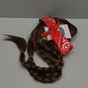AMZCOS Long Brown Braided Wig with Bandana for Mens 60s Hippie Costume Halloween Party (Brown)