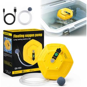 2026 New Bait Bucket Aerator for Fishing, Floating & Rechargeable IPX7 Waterproof Oxygen Pump, Ultra-Quiet Bubbler for Live Minnows, Portable Fish Tank & Aquarium Aerator