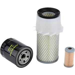 CH15553 M801002 CH15451 Engine Filter Service Maintenance Kit fits for John Deere 650 750 Compact Tractor 2T80 3T80 Engine Oil Air Fuel Filter
