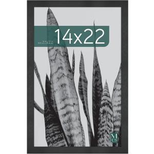 MCS Studio Gallery 14x22 Poster Frame Black Woodgrain Engineered Wood, Vertical & Horizontal Wall Hanging Large Picture Frame for Photos, Posters & Art Prints (1-Pack)