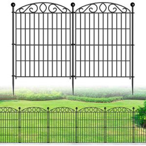 Garden Fence 12 Panel - 30in H x 23.6ft L, No Dig Rustproof Metal Tall Animal Barrier for Dogs Rabbits, Decorative Outdoor Border for Yard, Patio, and Flower Beds