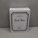 SUBEKYU Magnetic Lint Bin for Laundry Room, Wall Mounted Metal Lint Box Holder Trash Can with Lid for Dryer,Lint Basket for Laundry Room Organization,White