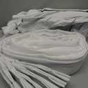 MIULEE White Pinch Pleated 100% Blackout Linen Curtains for Bedroom, Room Darkening Memory Trained Light Blocking Window Curtains 84 inches Long for Living Room, Black Out Pleat Drapes, 2 Panels