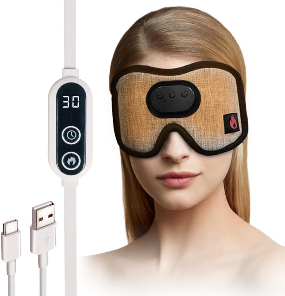 Heated Eye Mask with Bluetooth Headphones SYPVRY Wireless Sleep Eye Mask Headphones for Sleeping with Temperature & Timer Control, Warm Eye Compress USB Heated Mask for Dry Eyes Style,Grey Heated Eye Mask with Bluetooth Headphones SYPVRY Wireless Sleep Eye Mask Headphones for Sleeping with Temperature & Timer Control, Warm Eye Compress USB Heated Mask for Dry Eyes Style,Grey