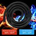 M METERXITY Fuel Line Hose, 6.5mm ID 13mm OD 4.9ft Length, NBR Rubber High Pressure Heat Resistant Gas Line Hose Oil Hose W 4pcs Clamps for Automotive Fuel Systems/Steam Emission/Engines