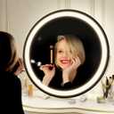 ROLOVE Makeup Mirror with Lights, 18 Inch Vanity Mirror with Lights, Lighted Makeup Mirror, Smart Touch Control Round Lighted Vanity Mirror, Tabletop Desk Mirror, Gifts for Women, Wife, Mom, Girls