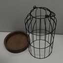 PHOSPHOR Rustic Farmhouse Decor Lantern Set of 2 Modern Farmhouse Decorative Indoor for Kitchen Fireplace Centerpiece Table Dinning Living Room (Brown-01)