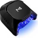 M - GlowPro Professional Hybrid 86W Wireless Rechargeable UV LED Nail Curing Lamp Cordless Nail Dryer for Gel Nails, Manicure, Pedicure (Black)