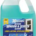 30 SECONDS Outdoor Window & Screen Concentrated Cleaner for Glass, Patio Doors, Fiberglass, Furniture - No Screen Removal Required, Spray & Rinse - Refill for Hose End Sprayer Bottles, 1.1 Gallon