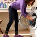 HomeTop Women's Fuzzy Curly Fur Memory Foam Loafer Slippers with Polar Fleece Lining (10.5, Purple)