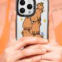 Bouvardia for iPhone 16 Pro Max Case, Cute Girly Design for Women, Protective & Aesthetic, Capybaras (Gray Bumper)
