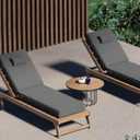 80 x 26 x 4 Inch Olefin Chaise Lounge Cushions, Lounge Chair Cushions with Headrest for Outdoor Furniture - Weather and Fade Resistant Patio Replacement Furniture Lounge Chair Cushion Set of 2