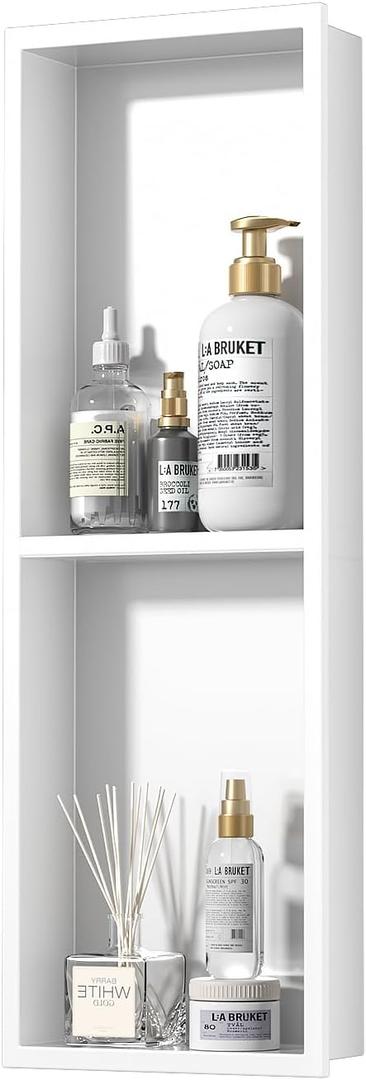 24 x 8 Inch 304 Stainless Steel Recessed Shower Niche , No Tile Needed