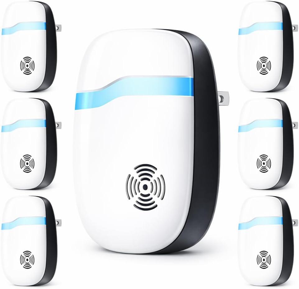 [2026 Upgraded] Ultrasonic Mouse & Pest Indoor Repeller - Stronger Driving Force, Repellent for Mice, Rats, Rodent, Roaches, Ants, Spiders, Bugs, Quiet for Home, Plug-in Control Device (6 Pack)
