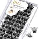 Lash Clusters B02 D Curl 14mm DIY Eyelash Extensions C D Curl B&Qaugen Mega Volume Individual Lashes Eyelash Clusters Extensions Individual Lashes Cluster DIY at Home 72 Clusters Lashes (NM-D-14mm)