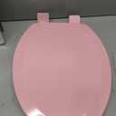 Angol Shiold Slow Close Wood Toilet Seat（Pink, Elongated 18.5''）