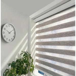 ShadesU Cordless Zebra Blinds Roller Shades, Grey, 26.5" W x 72" H | Cordless Safety Design,Free Stop Zebra Shades, Light Filtering, Privacy, Modern Style, Window Treatment,Aluminium Headrail
