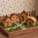 4PCS Forest Fairy Tale Mini House Figurines, Resin Miniature Cottage Ornaments for Dollhouse Decor, Desktop Display, Fairy Garden Scene