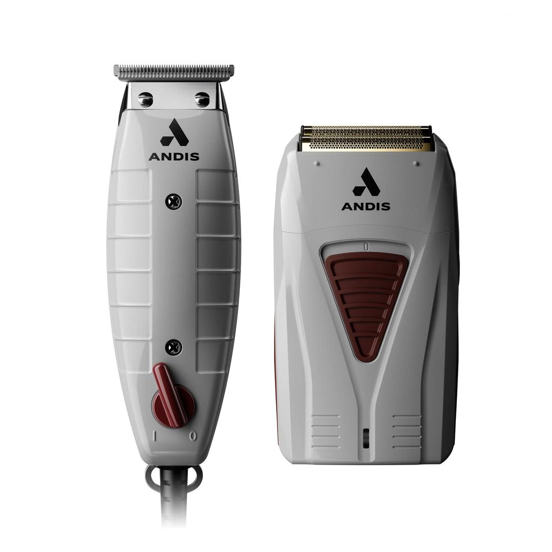Andis 17270 Finishing Combo T-Outliner Trimmer & Pro Foil Lithium Titanium Foil Shaver - Professional Finishing Hair & Beard Trimming Kit